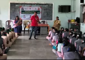 a teacher is teaching in primary school