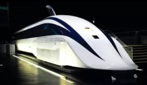 Magnetic Levitation Train in India in night